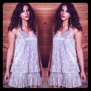 1920’s Inspired Silver Sequin Dress